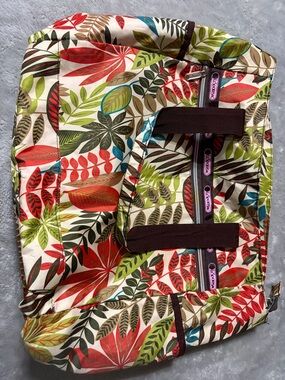 LeSportsac Cream Leaf-Print Crossbody with Pink Logo Trim